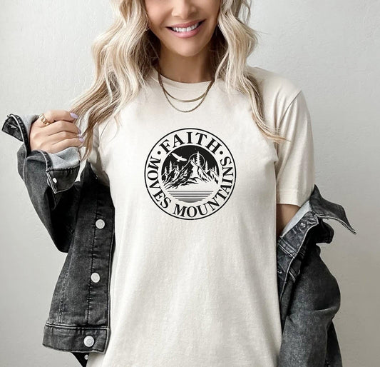 Matthew 17:20 Faith Moves Mountains Christian T-Shirt